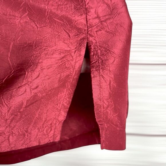 NWOT Eileen Fisher Vine Red Textured Silk Blouse Chinese Style Relaxed S petite - Picture 6 of 12